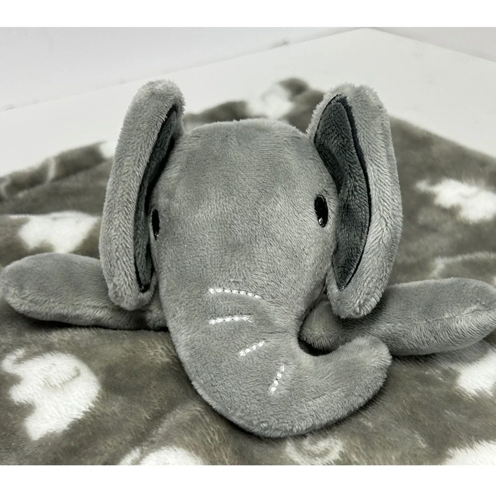 Necessities by Tendertyme Elephant Lovey Security Blanket‎ Gray Plush Baby Kids